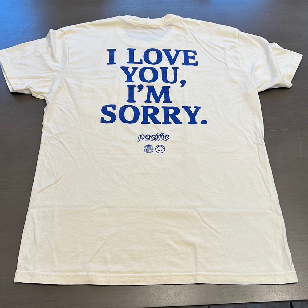 Pacific the Band TShirt, song “I love you, I’m sorry” album tee